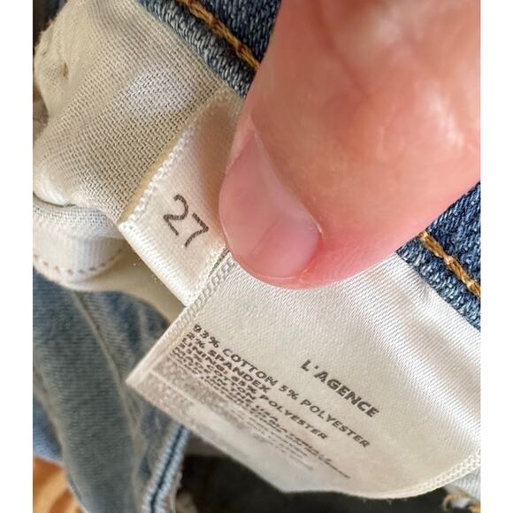 NWT L’Agence High Rise Desert Distressed jeans Size 27 Women’s Blue High Line - Picture 7 of 11